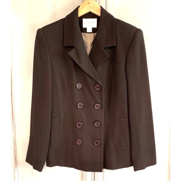 Express Vintage 80’s Brown Wool Blazer Jacket 5/6 - Picture 8 of 8